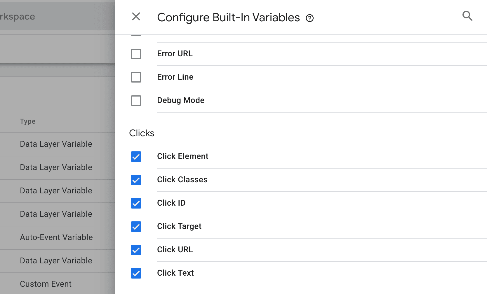 enable click classes